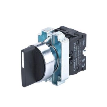Изображение Переключатель NP2-BD25 2 полож. с фиксацией 1НЗ +1НО IP40 CHINT 573981