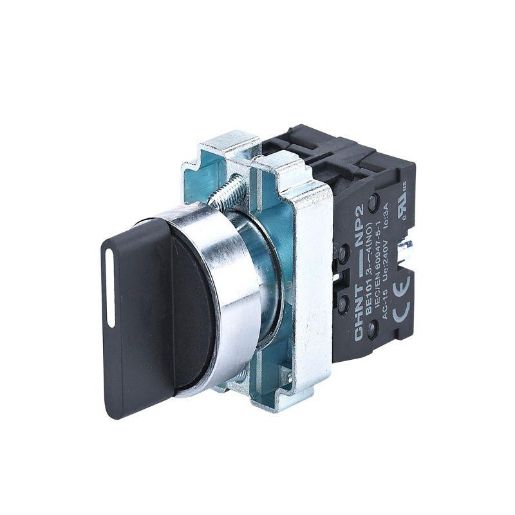 Изображение Переключатель NP2-BD25 2 полож. с фиксацией 1НЗ +1НО IP40 CHINT 573981
