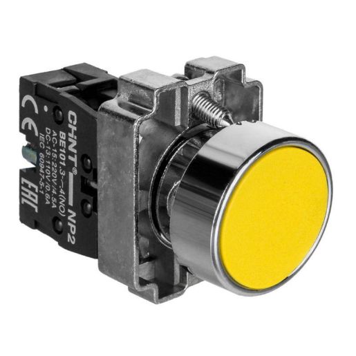 Изображение Кнопка управления NP2-BA51 без подсветки желт. 1НО IP40 CHINT 574844