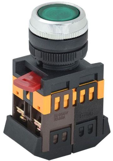 Изображение Кнопка ABLFS-22 d22мм 1з+1р 240В неон зел. IEK BBT30-ABLFS-K06