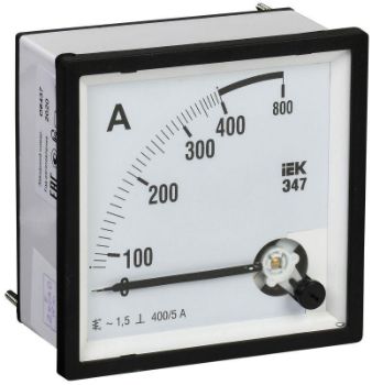 Изображение Амперметр Э47 72х72мм 400/5А кл. точн. 1.5 IEK IPA10-6-0400-E