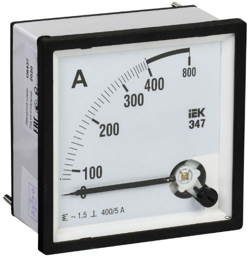 Изображение Амперметр Э47 72х72мм 400/5А кл. точн. 1.5 IEK IPA10-6-0400-E
