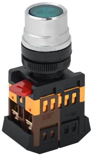 Изображение Кнопка ABLF-22 d22мм 1з+1р 240В неон зел. IEK BBT10-ABLF-K06