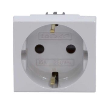 Изображение Розетка 1-м 2мод. Viva 16А IP20 2P+E с заземл. защ. шторки сер. DKC 45025