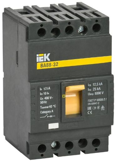 Изображение Выключатель автоматический 3п 125А 25кА ВА 88-32 IEK SVA10-3-0125