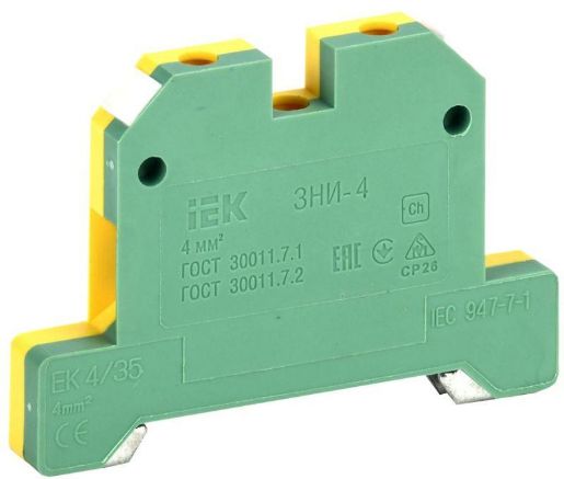 Изображение Зажим наборный ЗНИ-4PEN 4кв.мм (JXB-земля) IEK YZN20-004-K52