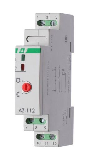 Изображение Фотореле AZ-112 (выносной герметичный фотодатчик монтаж на DIN-рейке 1 модуль 230В 16А) F&F EA01.001.013