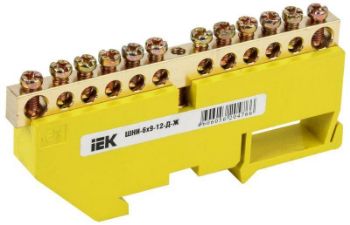 Изображение Шина PE "земля" на DIN-изоляторе ШНИ-6х9-12-Д-Ж IEK YNN10-69-12D-K05