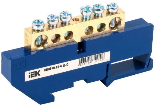 Изображение Шина нулевая на DIN-изол. ШНИ-8х12-6-Д-С IEK YNN10-812-6D-K07