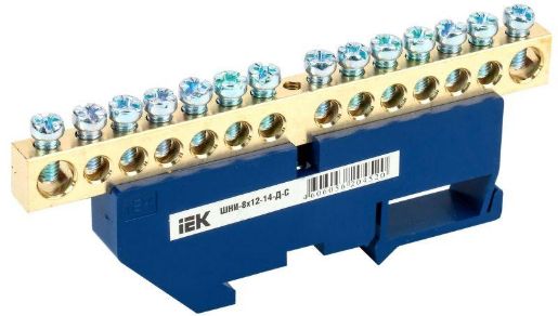 Изображение Шина нулевая на DIN-изол. ШНИ-8х12-14-Д-С IEK YNN10-812-14D-K07