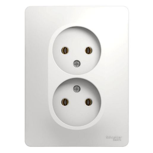 Изображение Розетка 2-м СП Glossa 16А IP20 без заземл. бел. SE GSL000120
