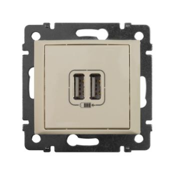 Изображение Розетка USB 2-м СП Valena сл. кость Leg 774170