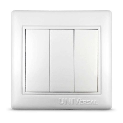 Изображение Выключатель 3-кл. СП Севиль 10А IP20 бел. UNIVersal С0043