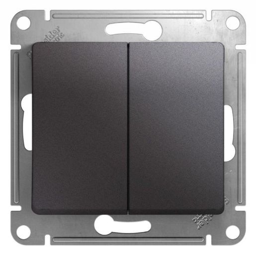 Изображение Переключатель проходной 2-кл. СП Glossa 10А IP20 (сх. 6) 10AX механизм графит SE GSL001365