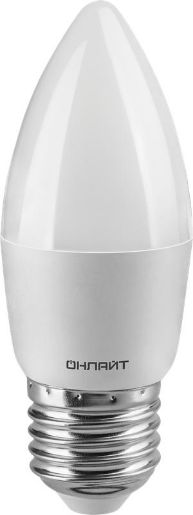 Изображение Лампа светодиодная 61 130 OLL-C37-8-230-6.5K-E27-FR 8Вт ОНЛАЙТ 61130
