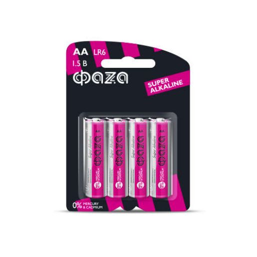 Изображение Элемент питания алкалиновый AA/LR6 1.5В Super Alkaline BL-4 (уп.4шт) ФАZА 5000285