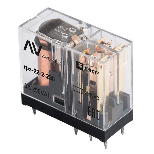Изображение Реле промежуточное РП slim 22/2 5А 230В AC AVERES EKF rps-22-2-230