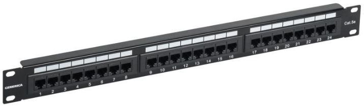 Изображение Патч-панель UTP кат.5e 1U 24 порта (Krone) GENERICA PP24-1UC5EU-K05-G