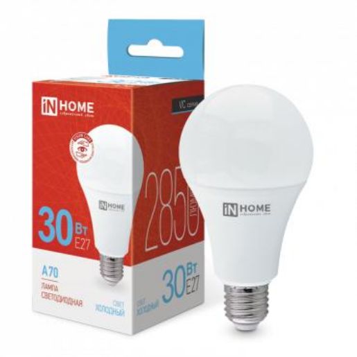 Изображение Лампа светодиодная LED-A70-VC 30Вт грушевидная 6500К холод. бел. E27 2850лм 230В IN HOME 4690612024165