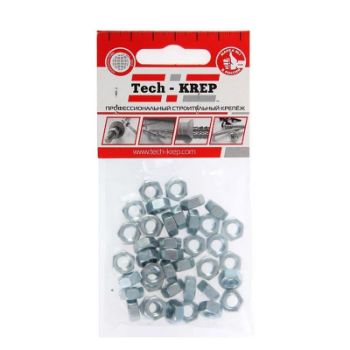 Изображение Гайка шестигранная М6 DIN 934 цинк. пакет (уп.40шт) Tech-Krep 103025