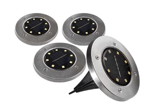 Изображение Светильник светодиодный SLR-S14 8SMD грунтовый IP44 корпус нерж. сталь солнечная батарея (уп.4шт) ФАZА 5041011
