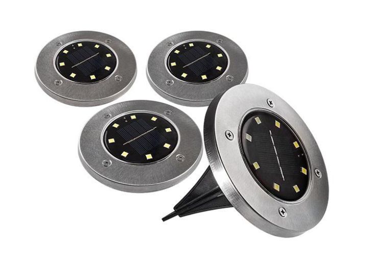 Изображение Светильник светодиодный SLR-S14 8SMD грунтовый IP44 корпус нерж. сталь солнечная батарея (уп.4шт) ФАZА 5041011