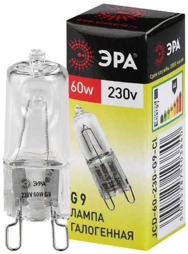 Изображение Лампа галогенная G9-JCD-60-230V-Cl 60Вт капсула G9 230В Эра C0027370