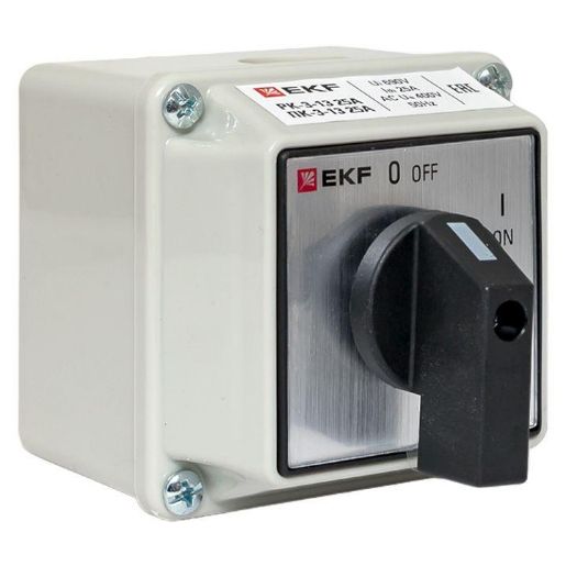Изображение Переключатель кулачковый ПК-3-13 3П 25А "ВКЛ-ВЫКЛ" IP54 EKF pk-3-13-25