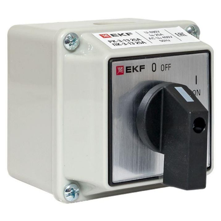 Изображение Переключатель кулачковый ПК-3-13 3П 25А "ВКЛ-ВЫКЛ" IP54 EKF pk-3-13-25