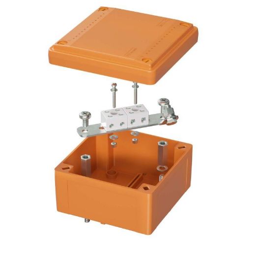 Изображение Коробка ответвительная FS 100х100х50мм 4р 450В 6А 4кв.мм с гладкими стенками и клеммн. IP56 пластик. DKC FSB10404