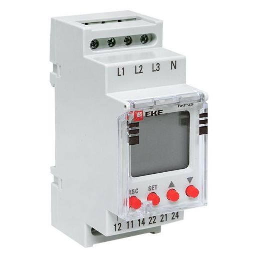 Изображение Реле контроля фаз с LCD дисплеем RKF-2S (с нейтралью) EKF rkf-2s