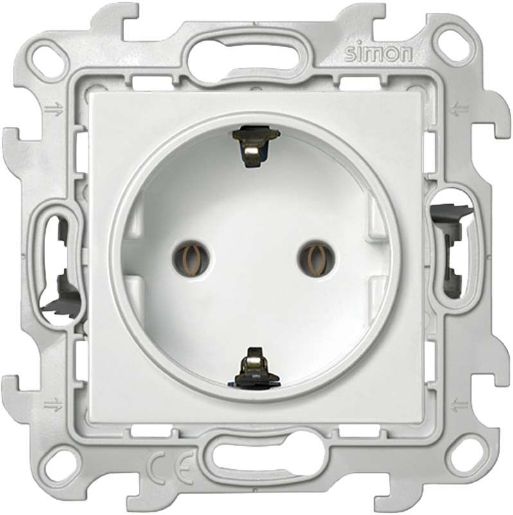 Изображение Розетка 1-м СП Simon24 Push&Go 16А IP20 2P+E без защ. шторок механизм бел. Simon 2420434-030