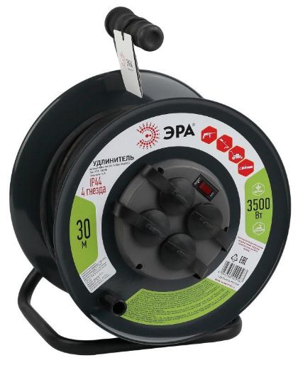 Изображение Удлинитель на метал. катушке 4х30м с заземл. 16А IP44 RMx-4es-3х1.5-30m-IP44(KG) КГ 3х1.5 Эра Б0046844