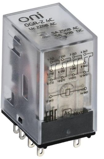Изображение Реле общего назначения OGR-2 4C 220В AC ONI OGR-2-4C-AC220V