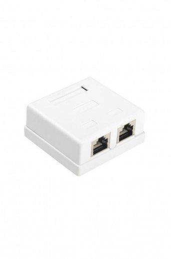 Изображение Розетка компьютерная 2-м ОП Dual IDC SB1-2-8P8C-C6-SH-WH RJ45 (8P8C) кат.6 экранир. Hyperline 430237