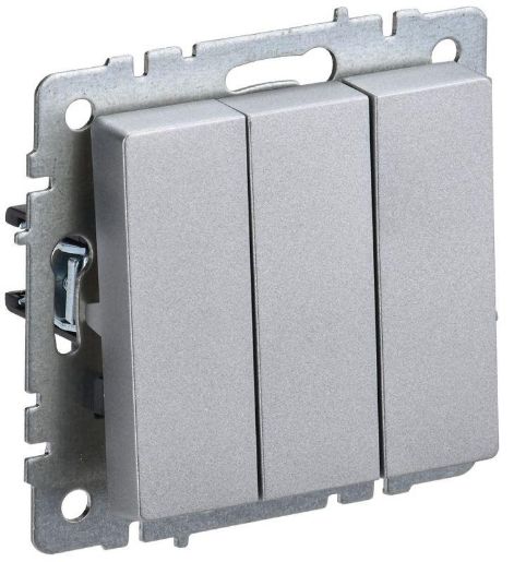 Изображение Выключатель 3-кл. СП BRITE ВС10-3-0-БрА 10А алюм. IEK BR-V30-0-10-K47