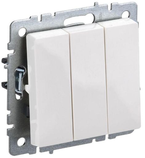 Изображение Выключатель 3-кл. СП BRITE ВС10-3-0-БрБ 10А бел. IEK BR-V30-0-10-K01