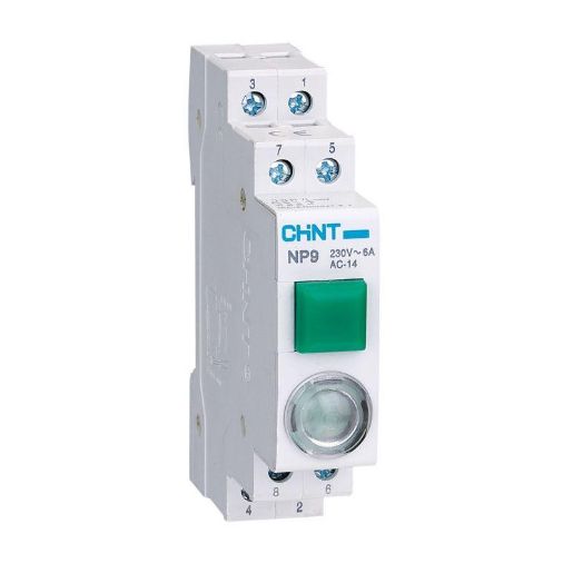 Изображение Кнопка модульная NP9-12D3/1 с подсветкой 1НО+2НЗ AC/DC 230В зел. (R) CHINT 584075