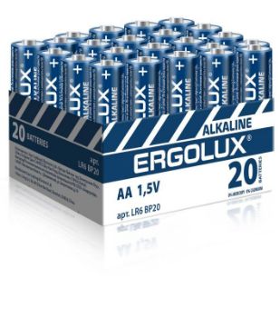 Изображение Элемент питания алкалиновый AA/LR6 1.5В Alkaline BP-20 ПРОМО (уп.20шт) Ergolux 14675