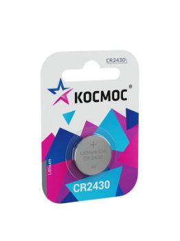 Изображение Элемент питания литиевый CR2430 1хBL (блист.1шт) КОСМОС KOCR24301BL