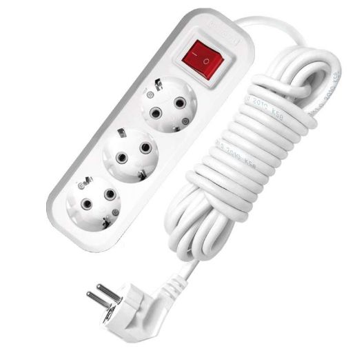 Изображение Удлинитель 3х7м с заземл. 10А IP20 S-303 ПВС 3х1 с выкл. UNIVersal 9631988