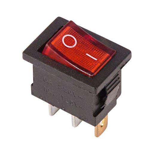 Изображение Выключатель клавишный 250В 6А (3с) ON-OFF красн. с подсветкой Mini (RWB-206; SC-768) Rexant 36-2150