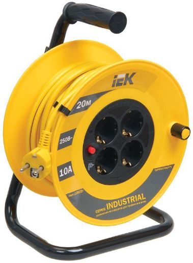 Изображение Удлинитель на катушке 4х20м с заземл. 10А IP20 Industrial УК20 3х1 термозащита IEK WKP14-10-04-20