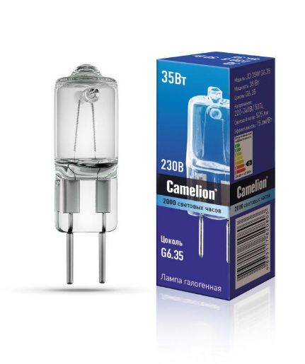 Изображение Лампа галогенная JD 35Вт капсула G6.35 3000К 240В Camelion 5203