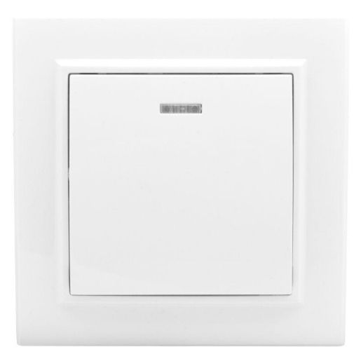 Изображение Выключатель 1-кл. СП Минск 10А IP20 с индикатором бел. Basic EKF ERV10-121-10