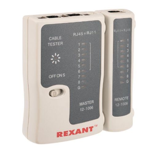 Изображение Тестер кабеля RJ45+RJ11 (HT-C004) (TL-468) Rexant 12-1006