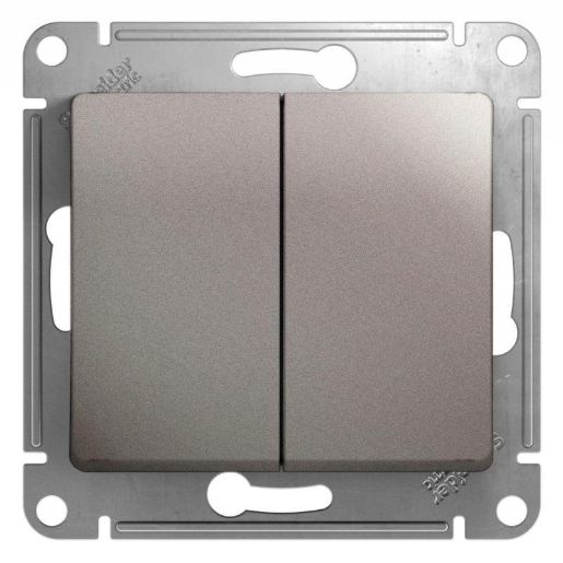 Изображение Переключатель проходной 2-кл. СП Glossa 10А IP20 (сх. 6) 10AX механизм платина SE GSL001265