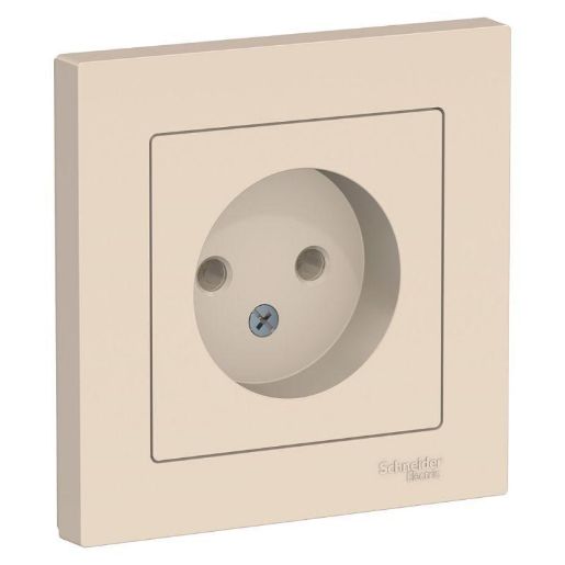 Изображение Розетка 1-м СП AtlasDesign 16А IP20 без заземл. в сборе беж. SE ATN000240