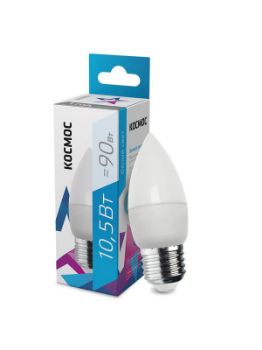 Изображение Лампа светодиодная 10.5Вт свеча 4500К бел. E27 220В КОСМОС LkecLED10.5wCNE2745