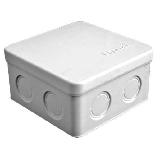 Изображение Коробка распределительная ОП 105х105х56мм IP54 7 выходов без гермовводов крышка защелкивающаяся сер. Epplast 105032